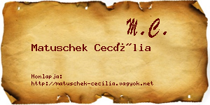Matuschek Cecília névjegykártya